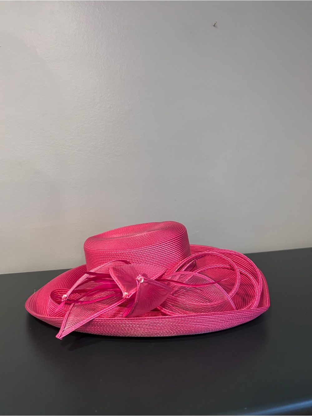 Fine Millenery by August Collections Bow Detail Derby Party Hat Bonnet Pink
